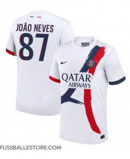 Günstige Paris Saint-Germain Joao Neves #87 Auswärtstrikot 2024-25 Kurzarm